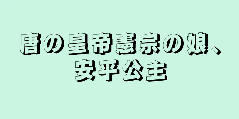 唐の皇帝憲宗の娘、安平公主