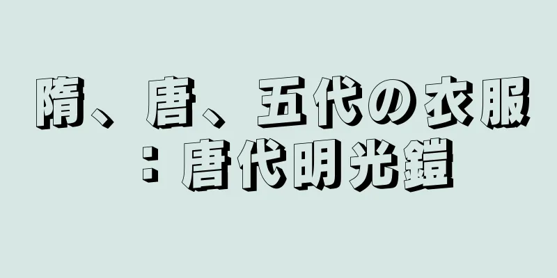 隋、唐、五代の衣服：唐代明光鎧
