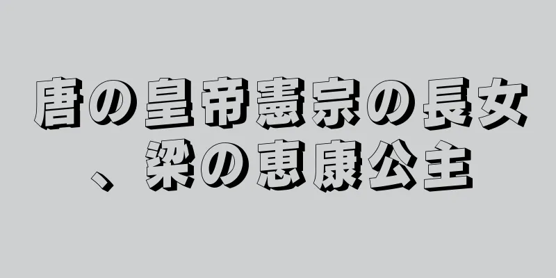 唐の皇帝憲宗の長女、梁の恵康公主