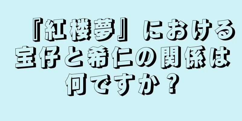 『紅楼夢』における宝仔と希仁の関係は何ですか？