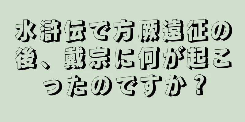 水滸伝で方厥遠征の後、戴宗に何が起こったのですか？