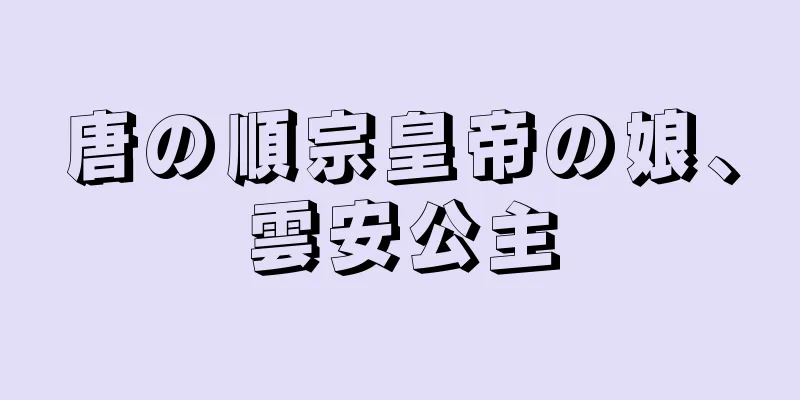 唐の順宗皇帝の娘、雲安公主