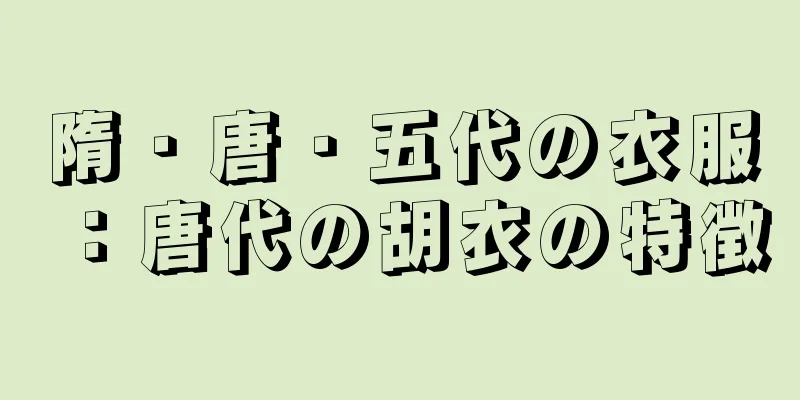 隋・唐・五代の衣服：唐代の胡衣の特徴
