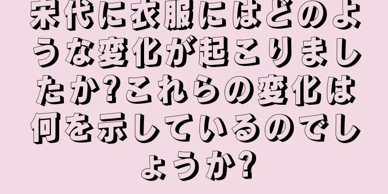 宋代に衣服にはどのような変化が起こりましたか?これらの変化は何を示しているのでしょうか?