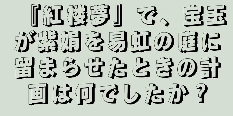 『紅楼夢』で、宝玉が紫娟を易虹の庭に留まらせたときの計画は何でしたか？