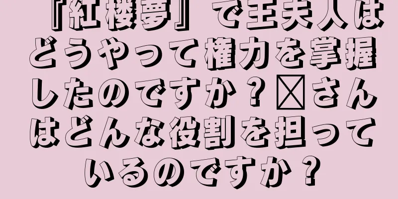 『紅楼夢』で王夫人はどうやって権力を掌握したのですか？邢さんはどんな役割を担っているのですか？