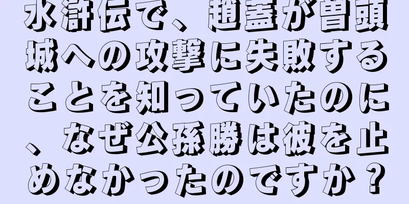 水滸伝で、趙蓋が曽頭城への攻撃に失敗することを知っていたのに、なぜ公孫勝は彼を止めなかったのですか？