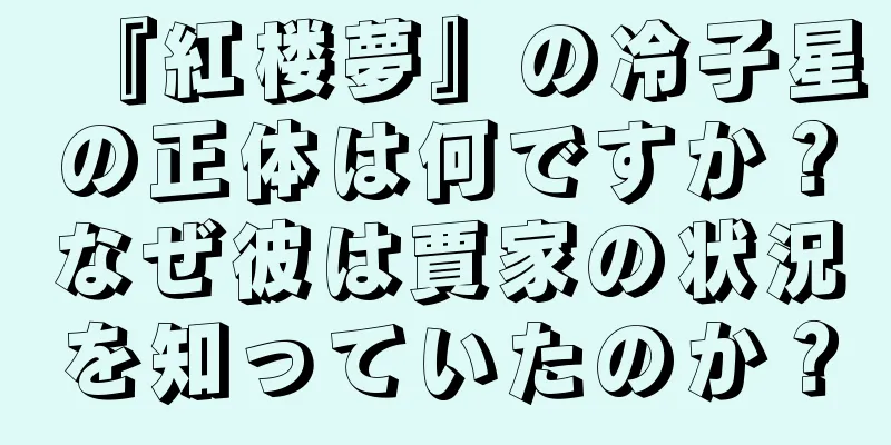 『紅楼夢』の冷子星の正体は何ですか？なぜ彼は賈家の状況を知っていたのか？