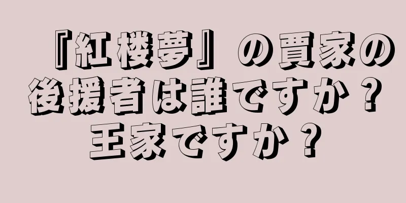 『紅楼夢』の賈家の後援者は誰ですか？王家ですか？