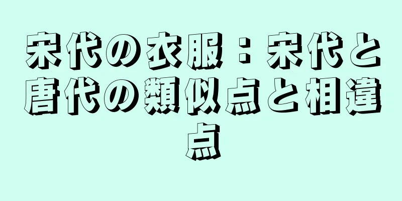 宋代の衣服：宋代と唐代の類似点と相違点