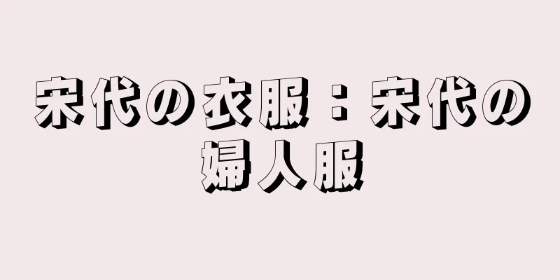 宋代の衣服：宋代の婦人服