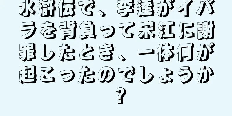 水滸伝で、李逵がイバラを背負って宋江に謝罪したとき、一体何が起こったのでしょうか？
