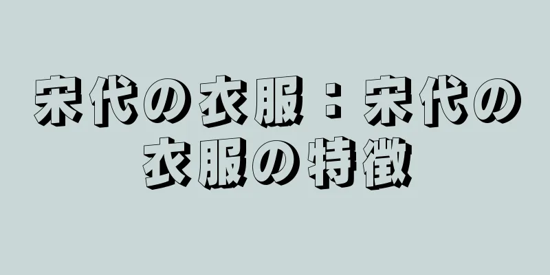 宋代の衣服：宋代の衣服の特徴