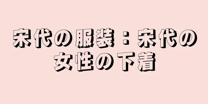 宋代の服装：宋代の女性の下着