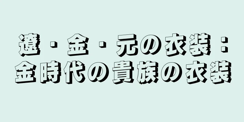 遼・金・元の衣装：金時代の貴族の衣装