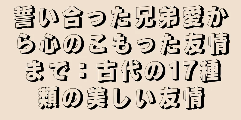 誓い合った兄弟愛から心のこもった友情まで：古代の17種類の美しい友情