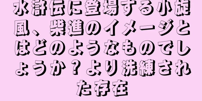 水滸伝に登場する小旋風、柴進のイメージとはどのようなものでしょうか？より洗練された存在