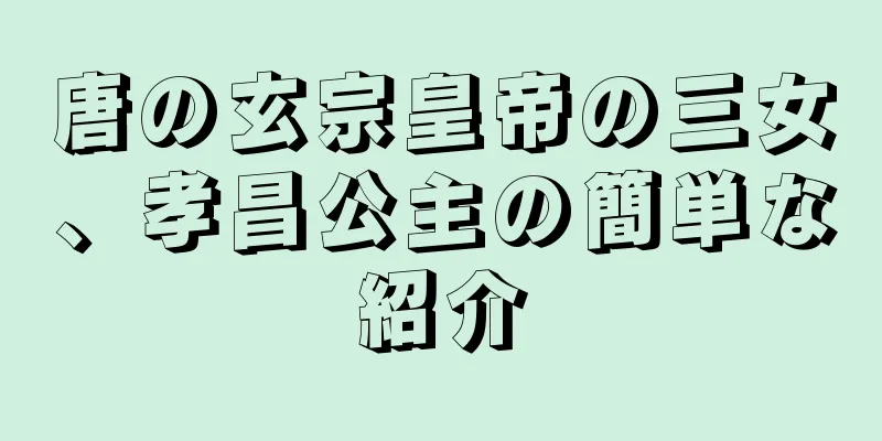 唐の玄宗皇帝の三女、孝昌公主の簡単な紹介