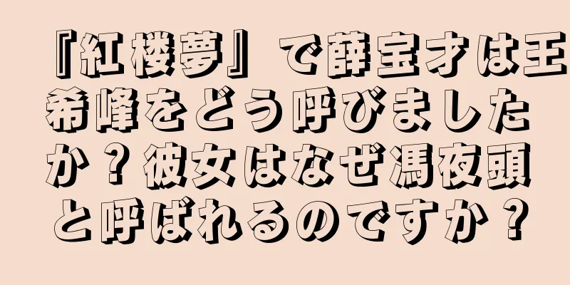 『紅楼夢』で薛宝才は王希峰をどう呼びましたか？彼女はなぜ馮夜頭と呼ばれるのですか？