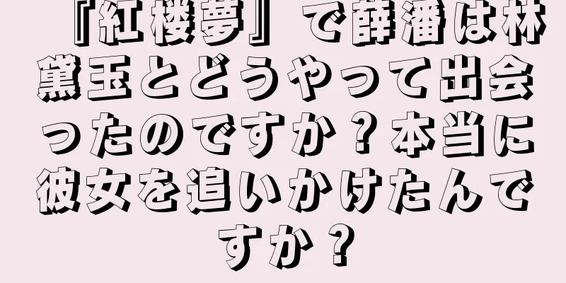 『紅楼夢』で薛潘は林黛玉とどうやって出会ったのですか？本当に彼女を追いかけたんですか？