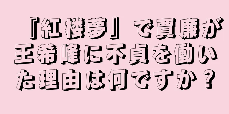 『紅楼夢』で賈廉が王希峰に不貞を働いた理由は何ですか？