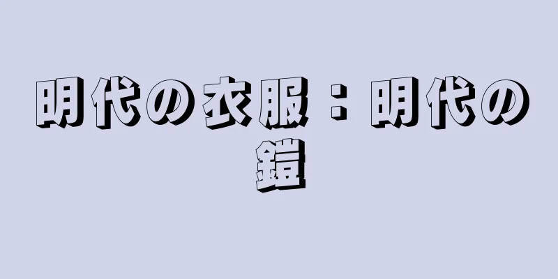 明代の衣服：明代の鎧
