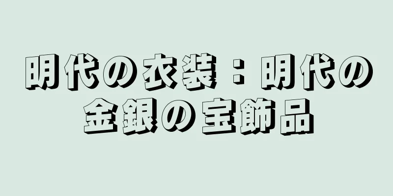 明代の衣装：明代の金銀の宝飾品