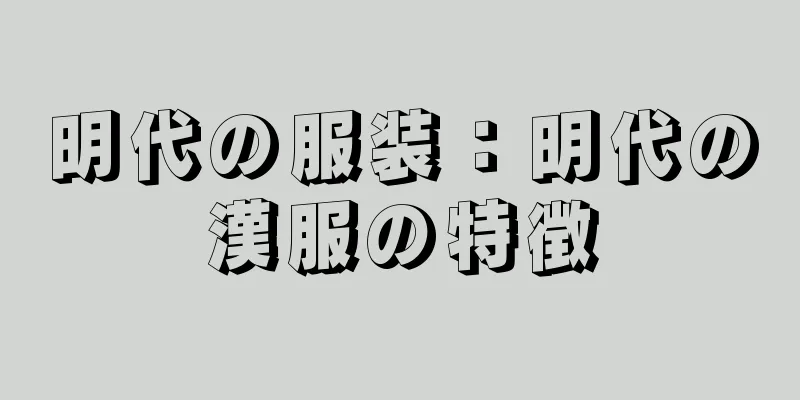 明代の服装：明代の漢服の特徴