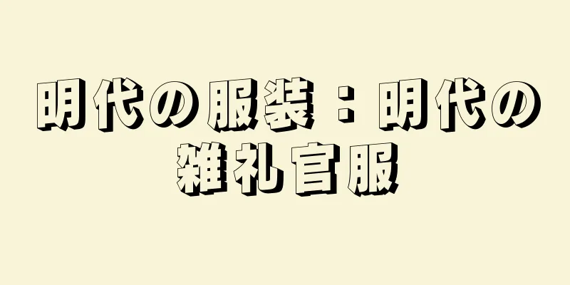 明代の服装：明代の雑礼官服