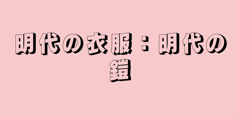 明代の衣服：明代の鎧