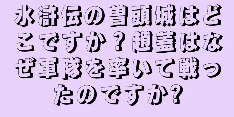 水滸伝の曽頭城はどこですか？趙蓋はなぜ軍隊を率いて戦ったのですか?