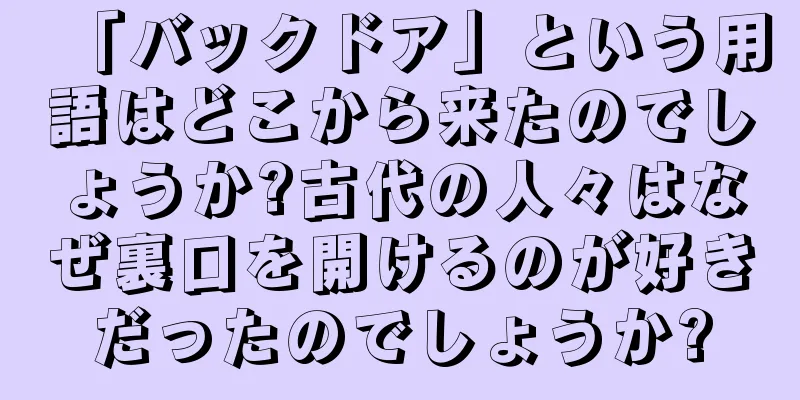 「バックドア」という用語はどこから来たのでしょうか?古代の人々はなぜ裏口を開けるのが好きだったのでしょうか?
