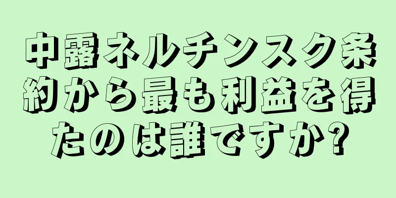 中露ネルチンスク条約から最も利益を得たのは誰ですか?