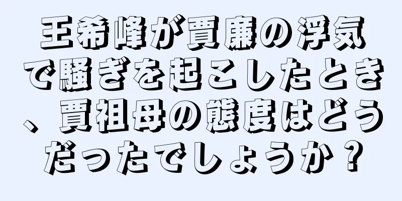 王希峰が賈廉の浮気で騒ぎを起こしたとき、賈祖母の態度はどうだったでしょうか？