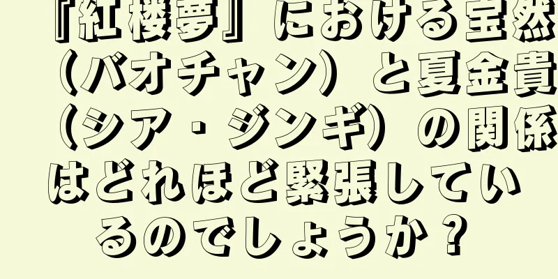 『紅楼夢』における宝然（バオチャン）と夏金貴（シア・ジンギ）の関係はどれほど緊張しているのでしょうか？