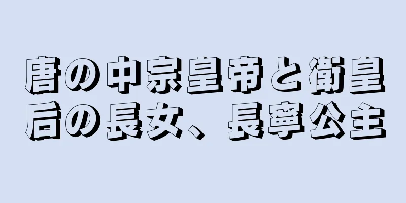 唐の中宗皇帝と衛皇后の長女、長寧公主