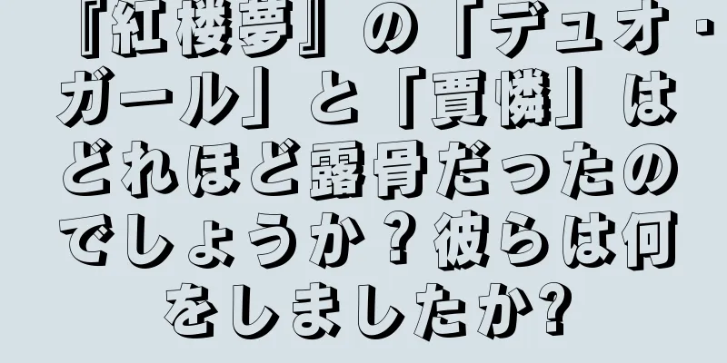 『紅楼夢』の「デュオ・ガール」と「賈憐」はどれほど露骨だったのでしょうか？彼らは何をしましたか?