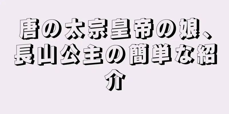 唐の太宗皇帝の娘、長山公主の簡単な紹介
