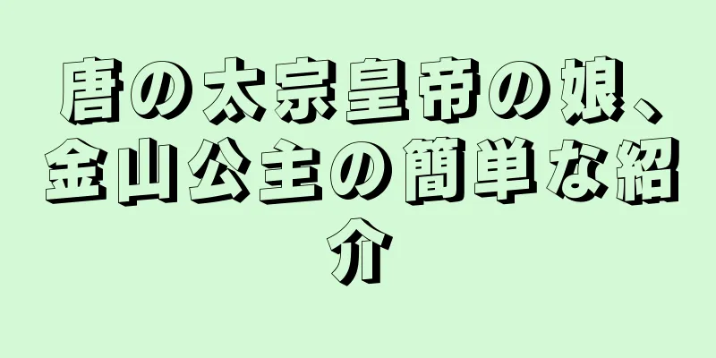唐の太宗皇帝の娘、金山公主の簡単な紹介