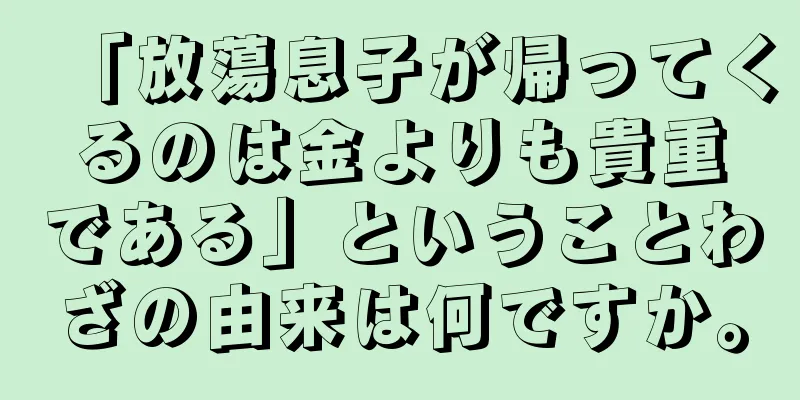 「放蕩息子が帰ってくるのは金よりも貴重である」ということわざの由来は何ですか。