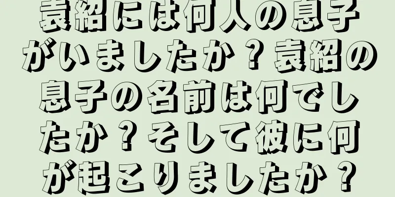 袁紹には何人の息子がいましたか？袁紹の息子の名前は何でしたか？そして彼に何が起こりましたか？
