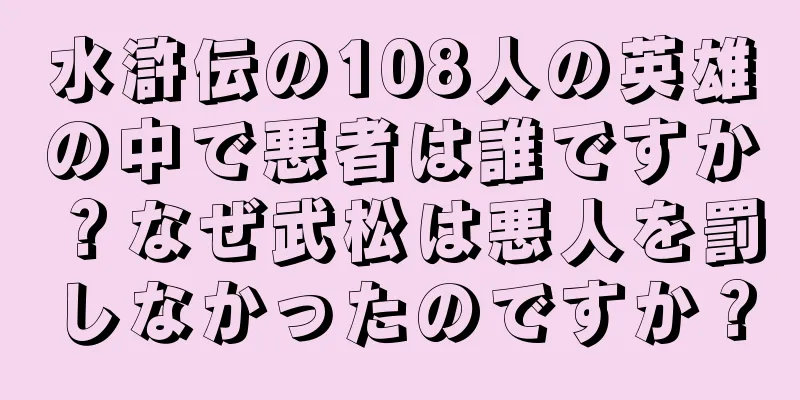 水滸伝の108人の英雄の中で悪者は誰ですか？なぜ武松は悪人を罰しなかったのですか？