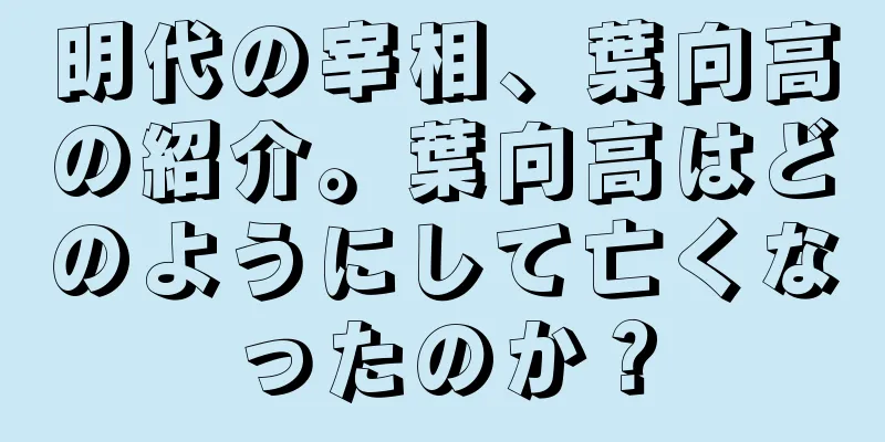 明代の宰相、葉向高の紹介。葉向高はどのようにして亡くなったのか？