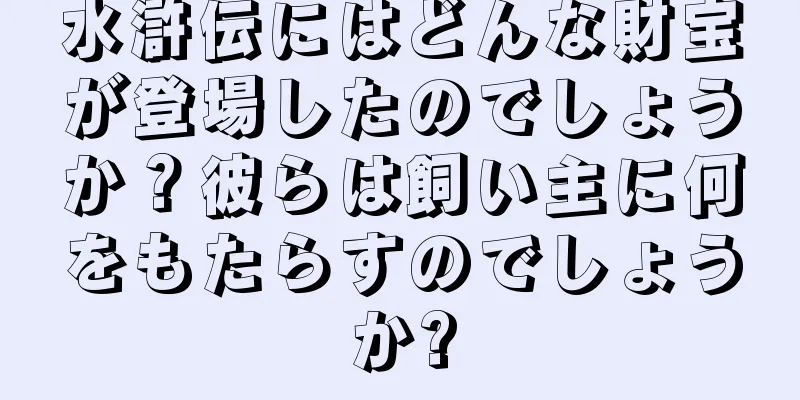 水滸伝にはどんな財宝が登場したのでしょうか？彼らは飼い主に何をもたらすのでしょうか?