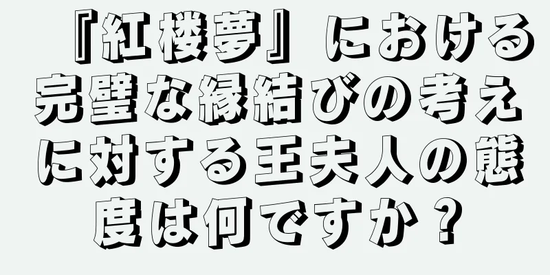『紅楼夢』における完璧な縁結びの考えに対する王夫人の態度は何ですか？