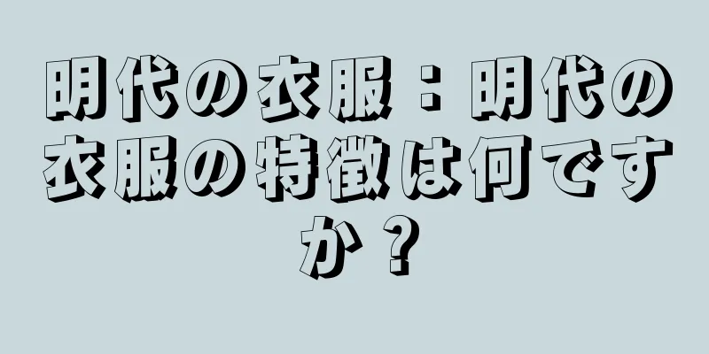 明代の衣服：明代の衣服の特徴は何ですか？