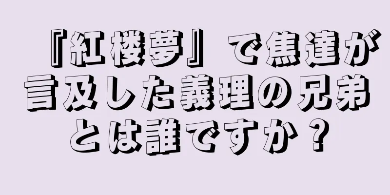 『紅楼夢』で焦達が言及した義理の兄弟とは誰ですか？