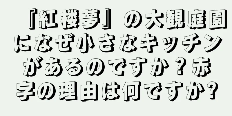 『紅楼夢』の大観庭園になぜ小さなキッチンがあるのですか？赤字の理由は何ですか?