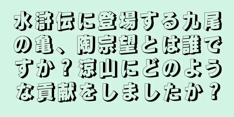 水滸伝に登場する九尾の亀、陶宗望とは誰ですか？涼山にどのような貢献をしましたか？
