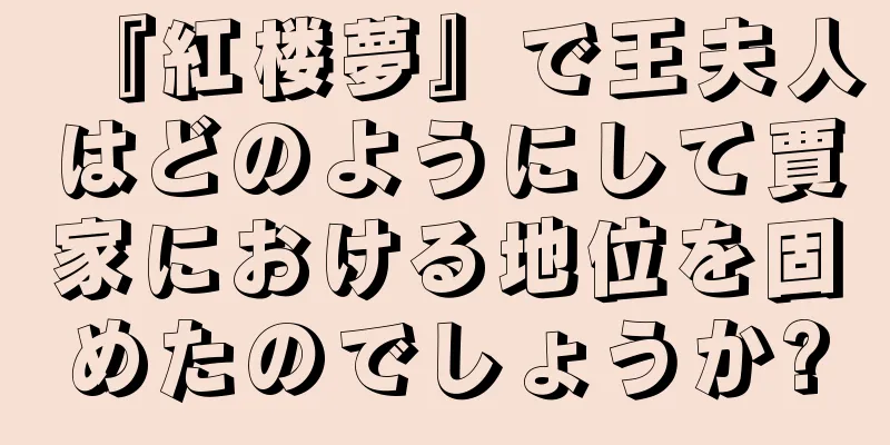 『紅楼夢』で王夫人はどのようにして賈家における地位を固めたのでしょうか?